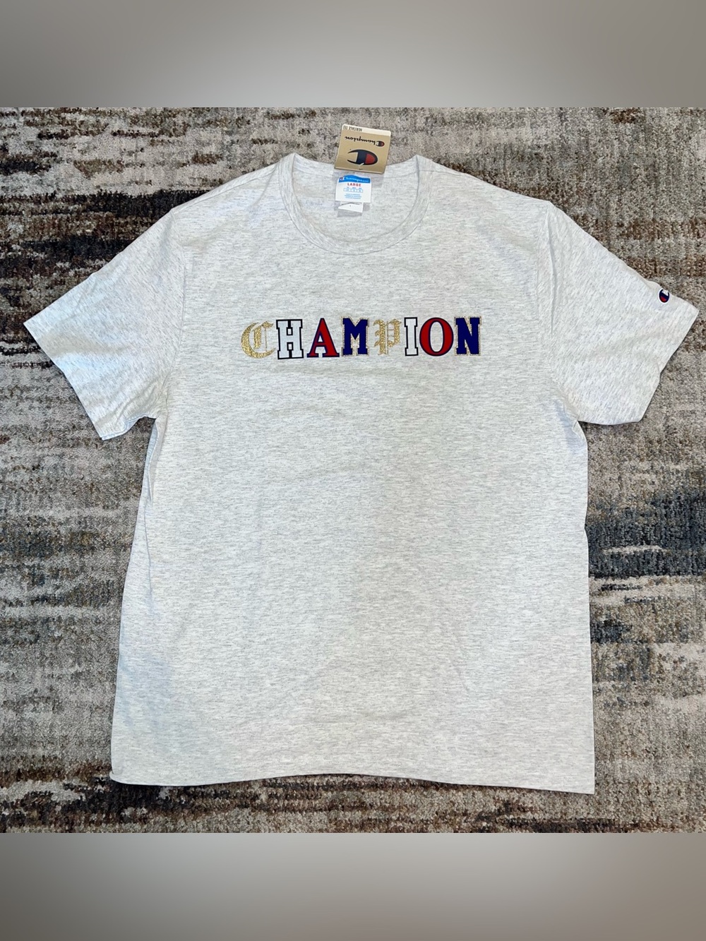 NEW Champion Tee T Shirt size Large Heather Grey